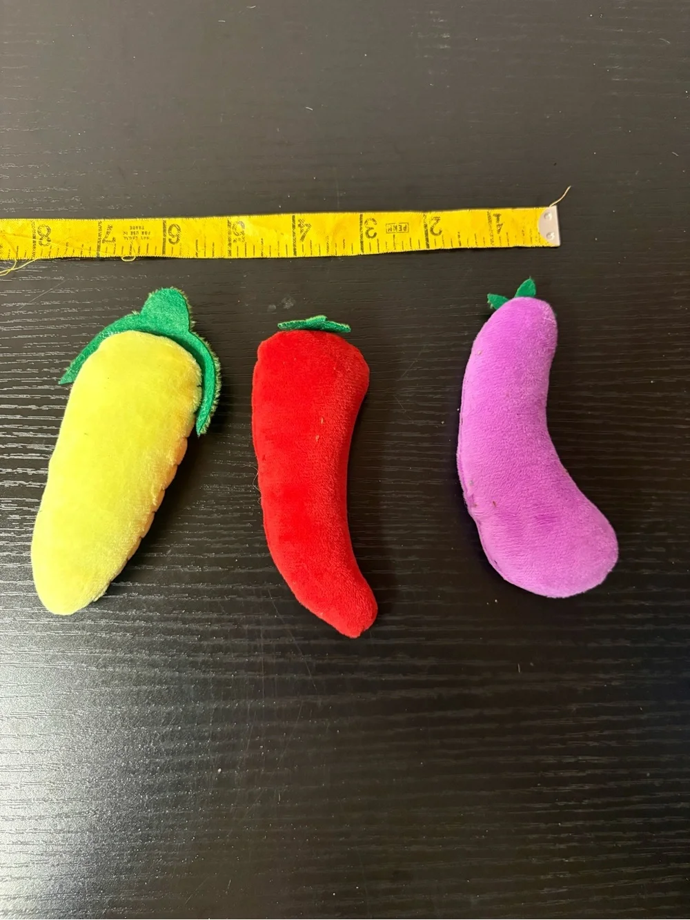 Fresh Vegetable Plush Cat Toys Set of 3 Corn Chili Eggplant NIP